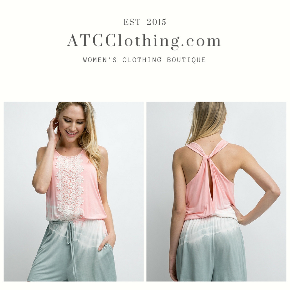 Tie Dye Romper With Lace