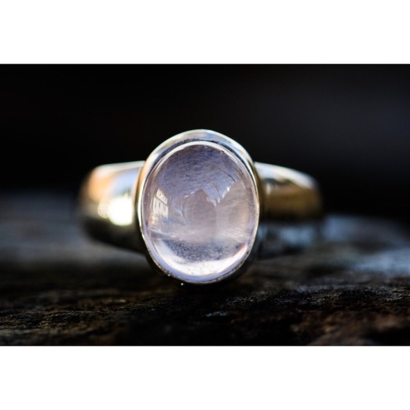 🆕Natural Rose Quartz .925 Sterling Silver Ring - Picture 1 of 8