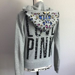 ❤️SOLD❤️ Leopard Bling Hoodie Victoria Secret PINK