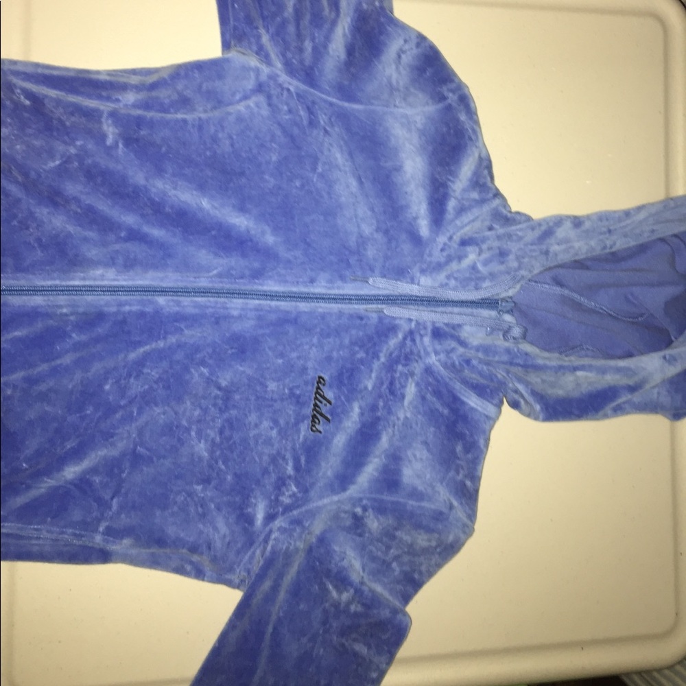 blue velvet adidas jacket