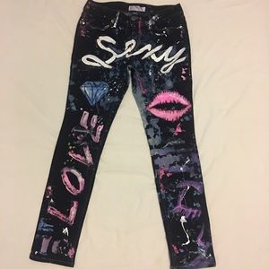 Strength jeans hand painted
