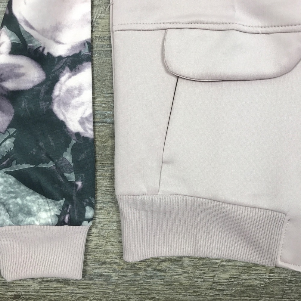 🔥Floral Sleeve Blush Buttoned Track Bomber Jacket - Picture 4 of 6
