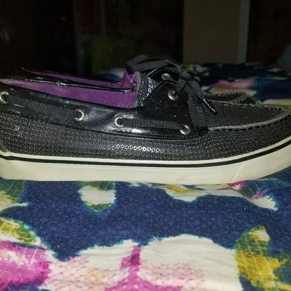 Sperry Top-Sider Black Sparkle SZ 9