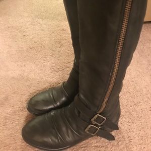 Steve Madden black leather rider boots