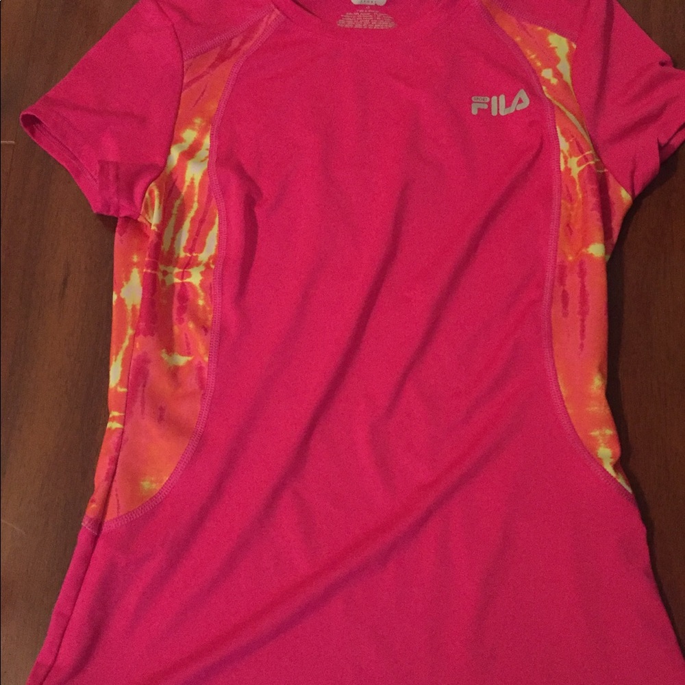 Fila pink workout dry fit top