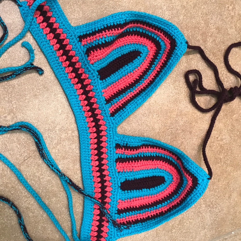 Crochet color crop Top festival never worn