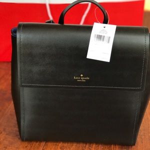 Kate Spade Backpack (Black w/ Baby Blue Interior)
