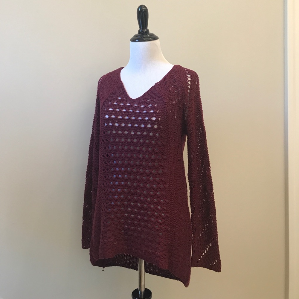 Maroon Crochet Sweater XS RD Style
