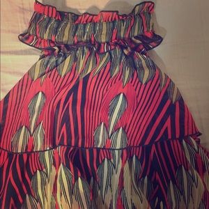 Red, black , & brown turtle neck shirt