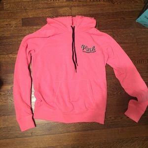 PINK neon pink hoody sweatshirt