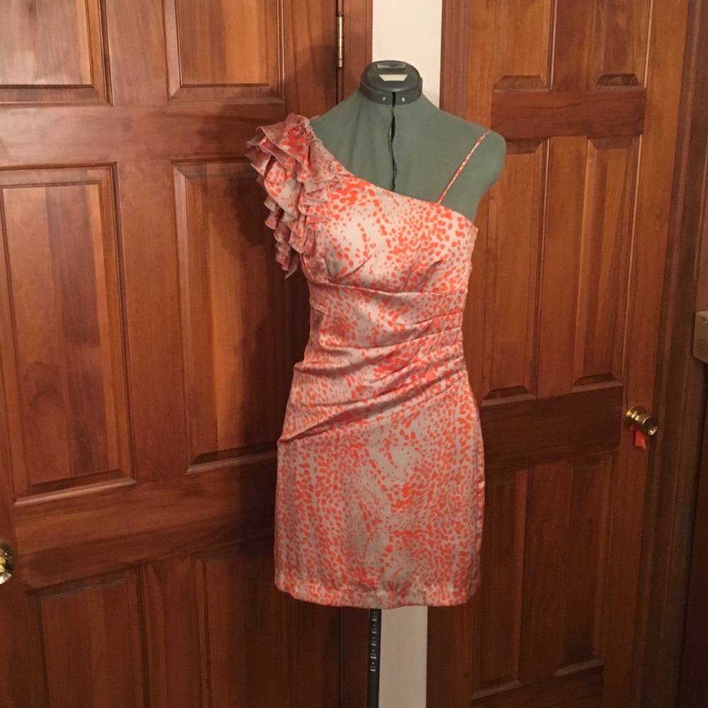 Orange and Grey Leopard dress