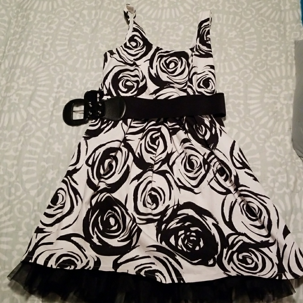 Black and white flowered dress