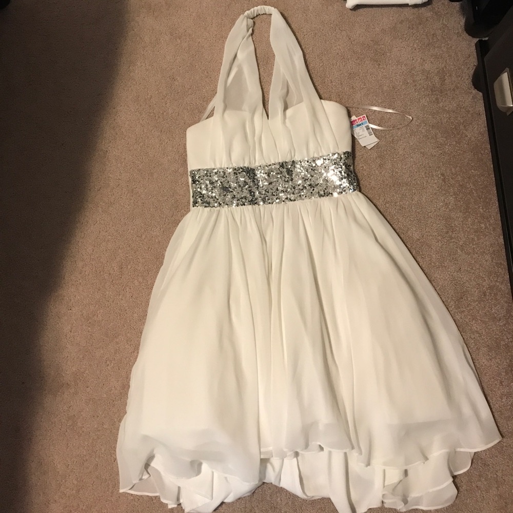 White sequined dress