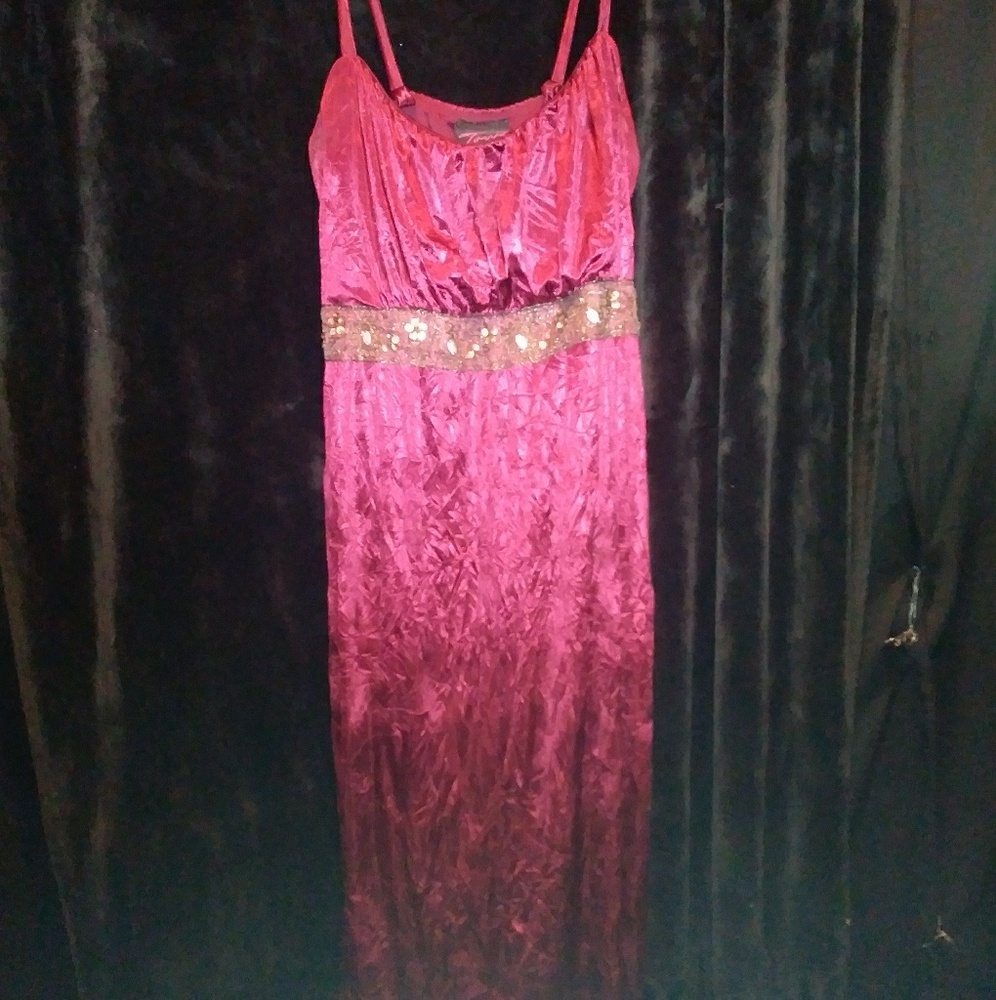 3 dresses. maroon gently used grey is new so
