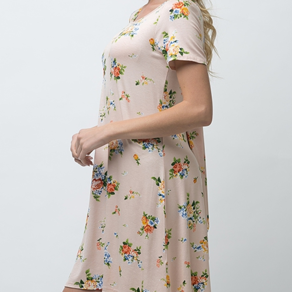 Short Sleeve A Line Dress - Picture 3 of 6