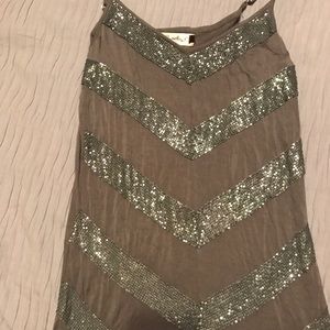 Grey sequin tank top