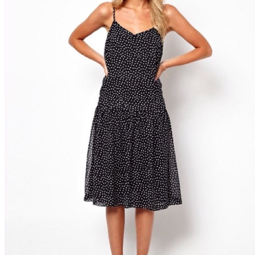ASOS Sundress in Spot Print with Dropped Waist