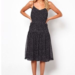 ASOS Sundress in Spot Print with Dropped Waist
