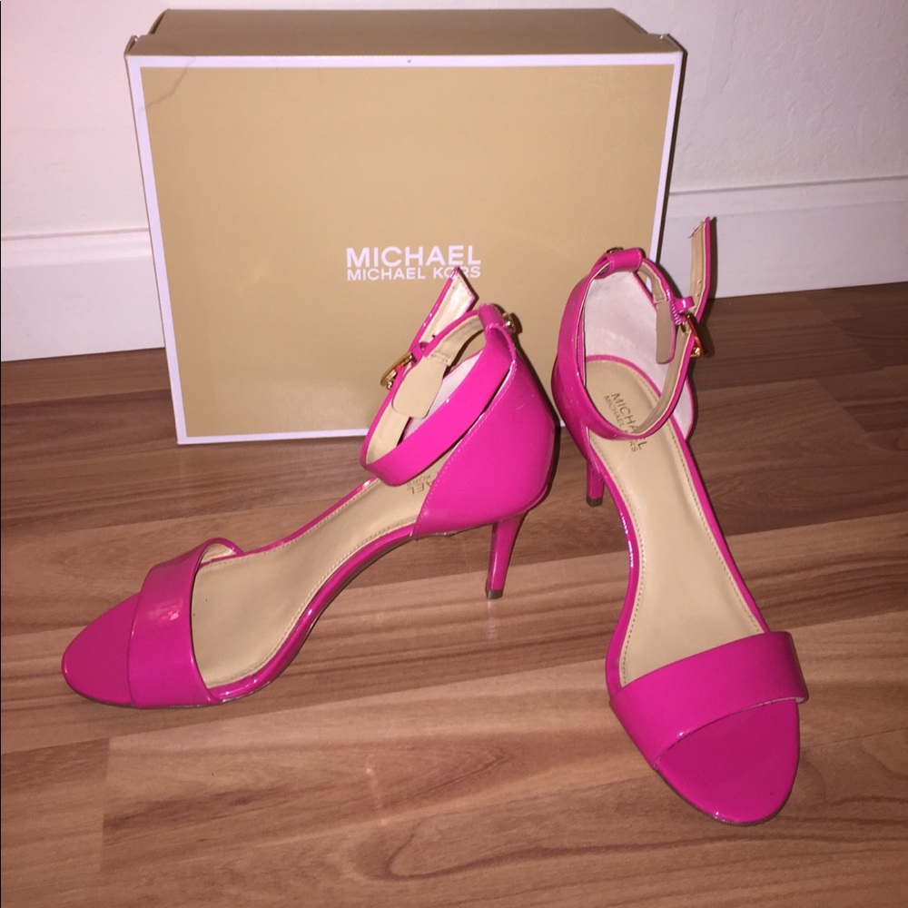 Michael Kors Pink ankle strap heels!