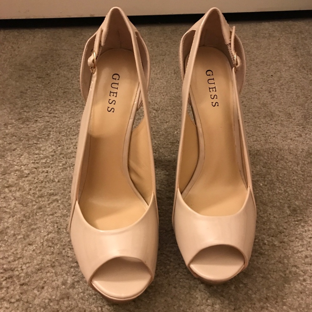 Women's cream/taupe high heals by Guess