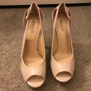 Women's cream/taupe high heals by Guess