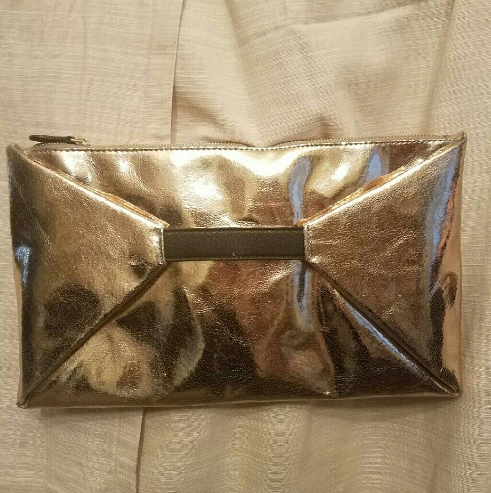 Bright gold envelope clutch purse