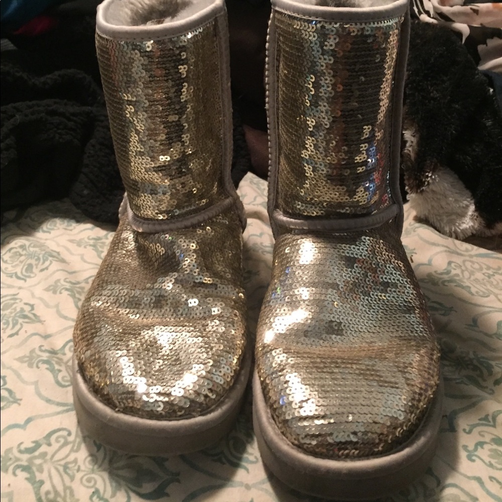 Silver Sequin Uggs