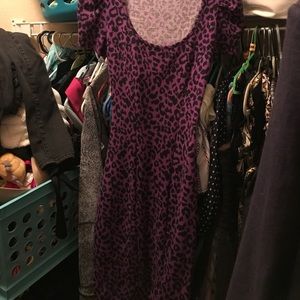 Betsey Johnson dressy purple cheetah print dress!