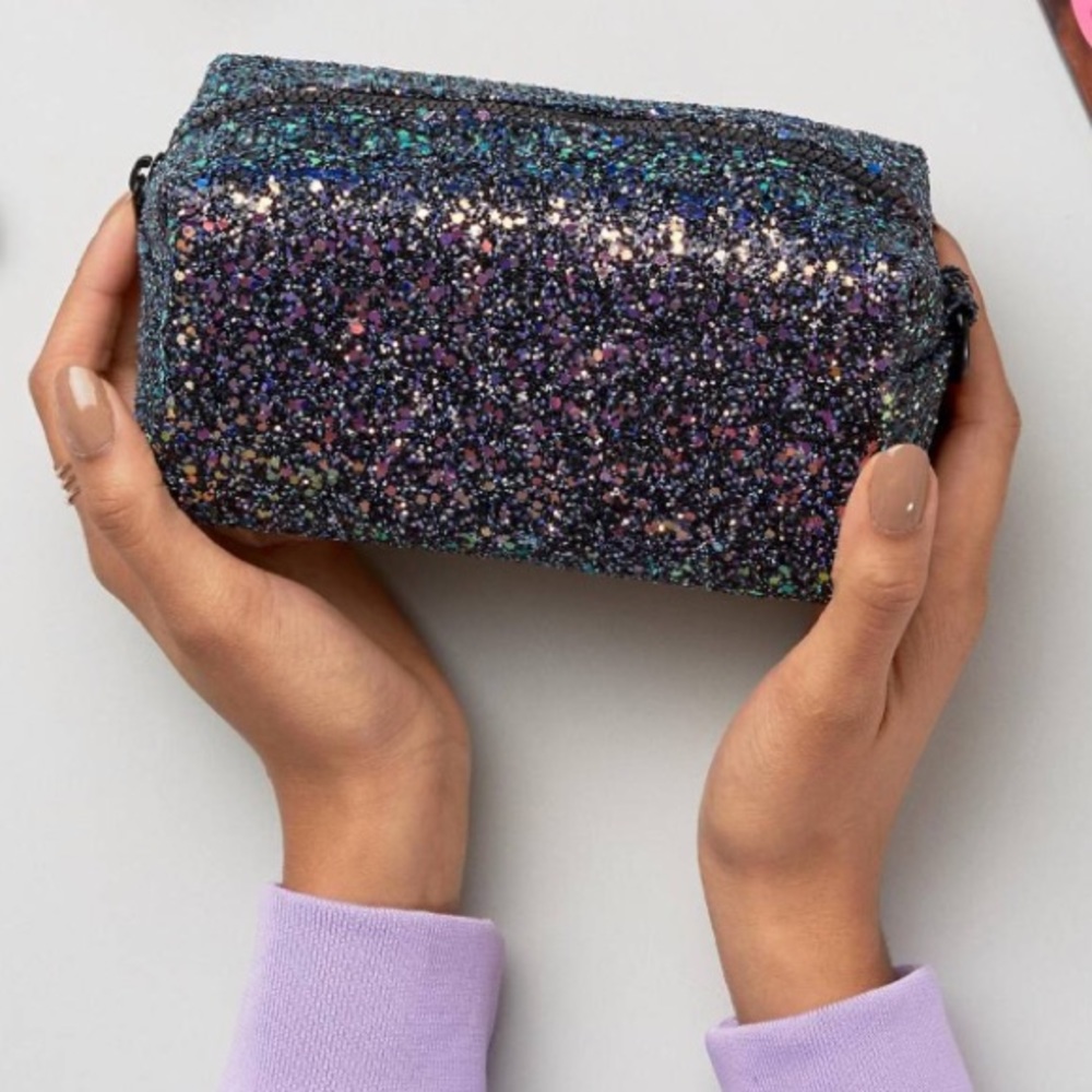 Iridescent makeup bag