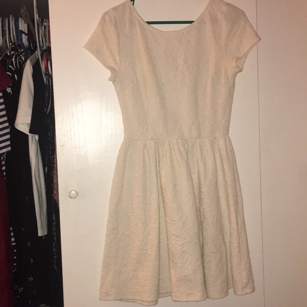 Cream colored elegant skater dress