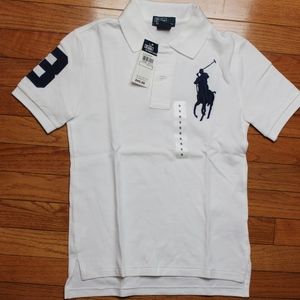NWT Polo Ralph Lauren White Boys Pony Polo Sz 8
