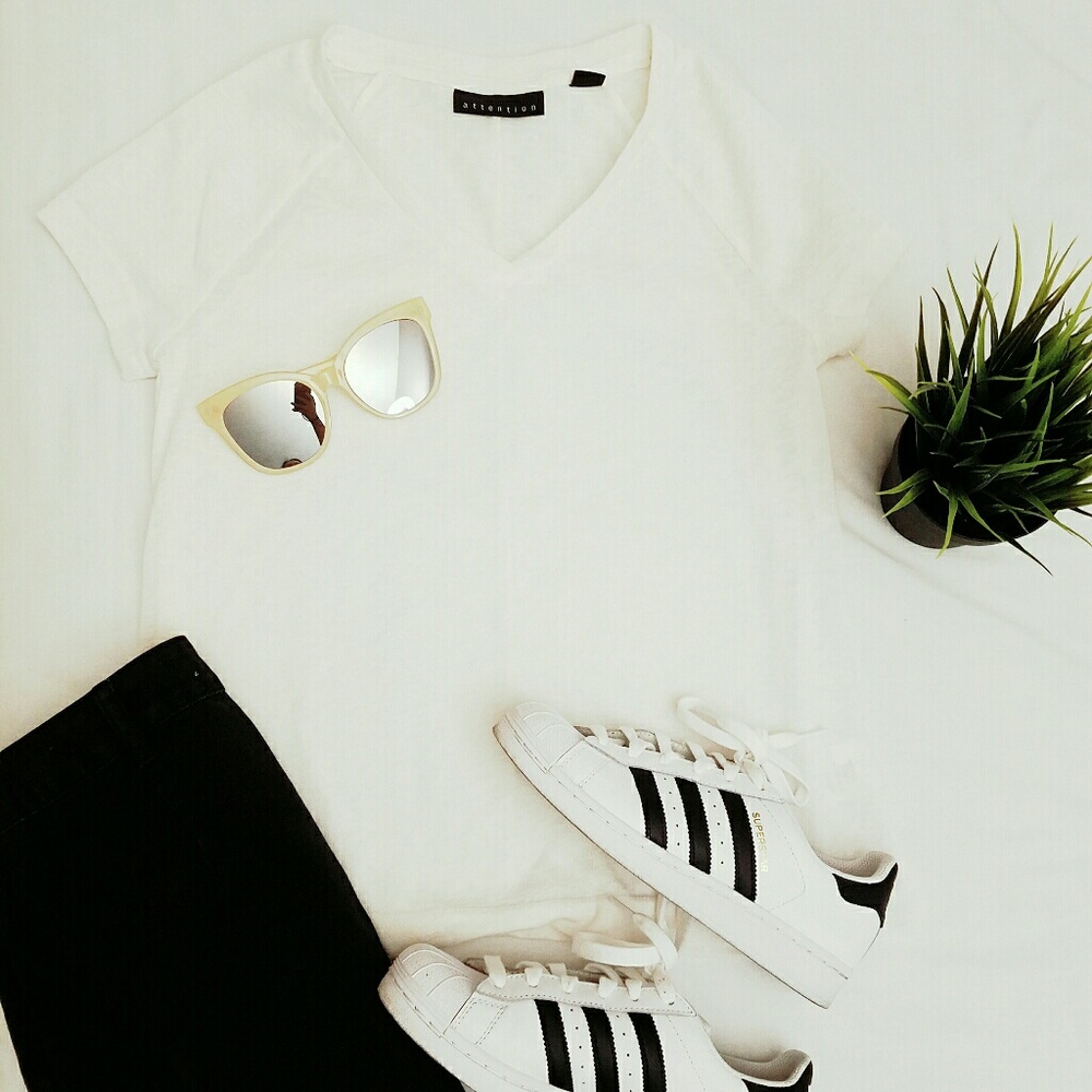 Plain White Vneck