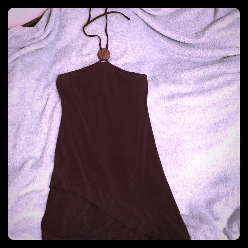 Moda International Brown Mini Halter Dress