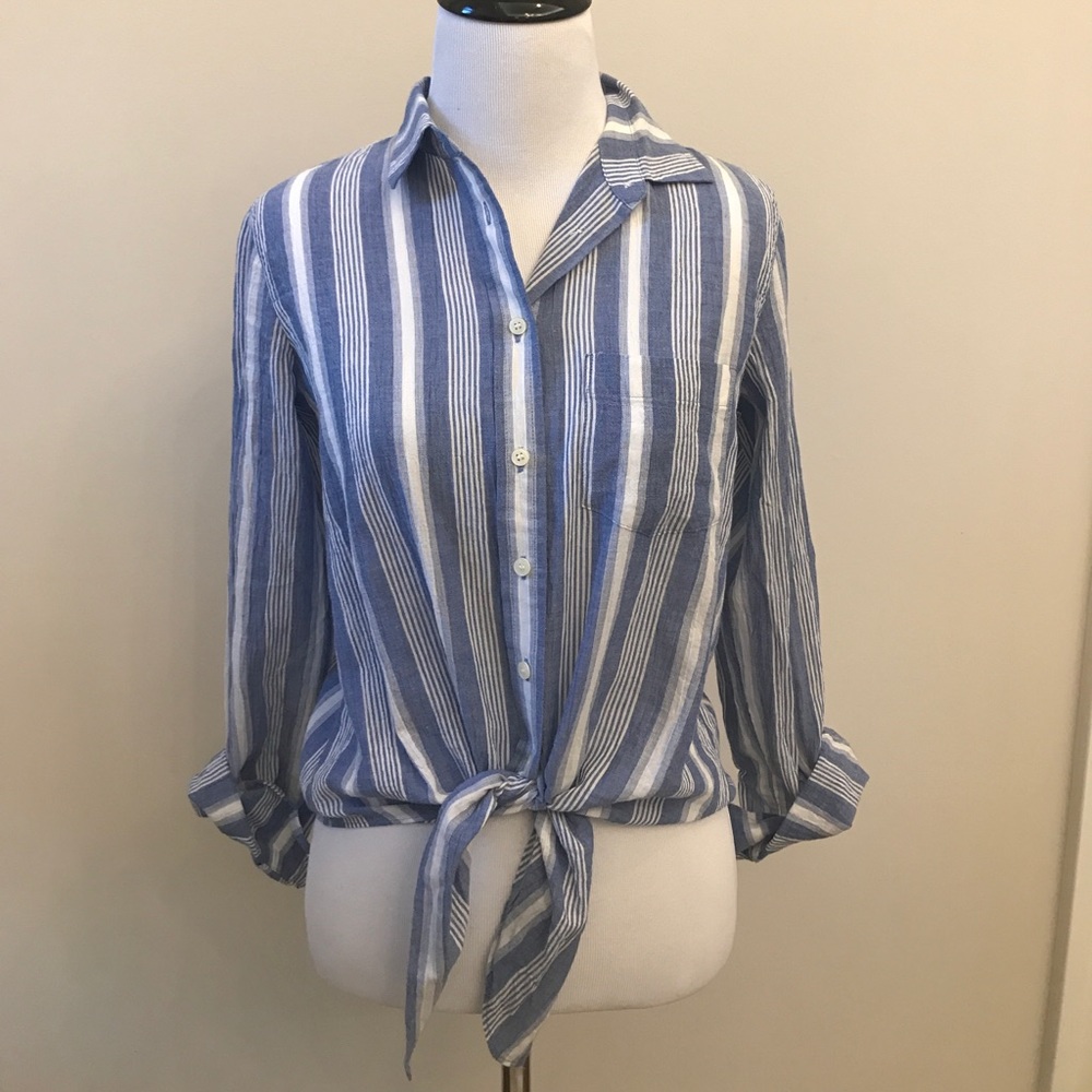 Jcrew Tie Front Blouse