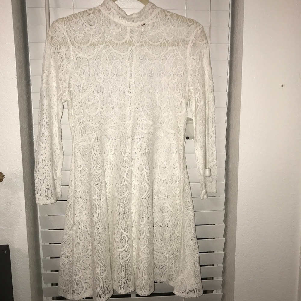 FREE PEOPLE Lace Dress 4 OFF WHITE