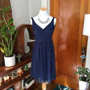 Davids Bridal CHIFFON DRESS RUCHING Marine F15603