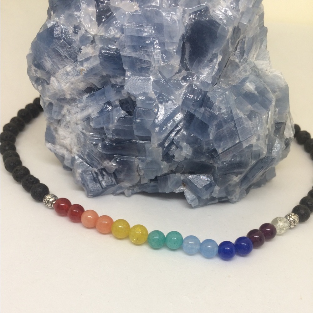 🕉🐲✳️CHAKRA ESSENTIAL OILS CHOKER- SILVER‼️ - Picture 6 of 6
