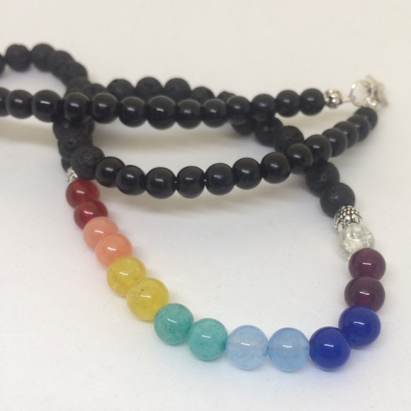 🕉🐲✳️CHAKRA ESSENTIAL OILS CHOKER- SILVER‼️ - Picture 2 of 6