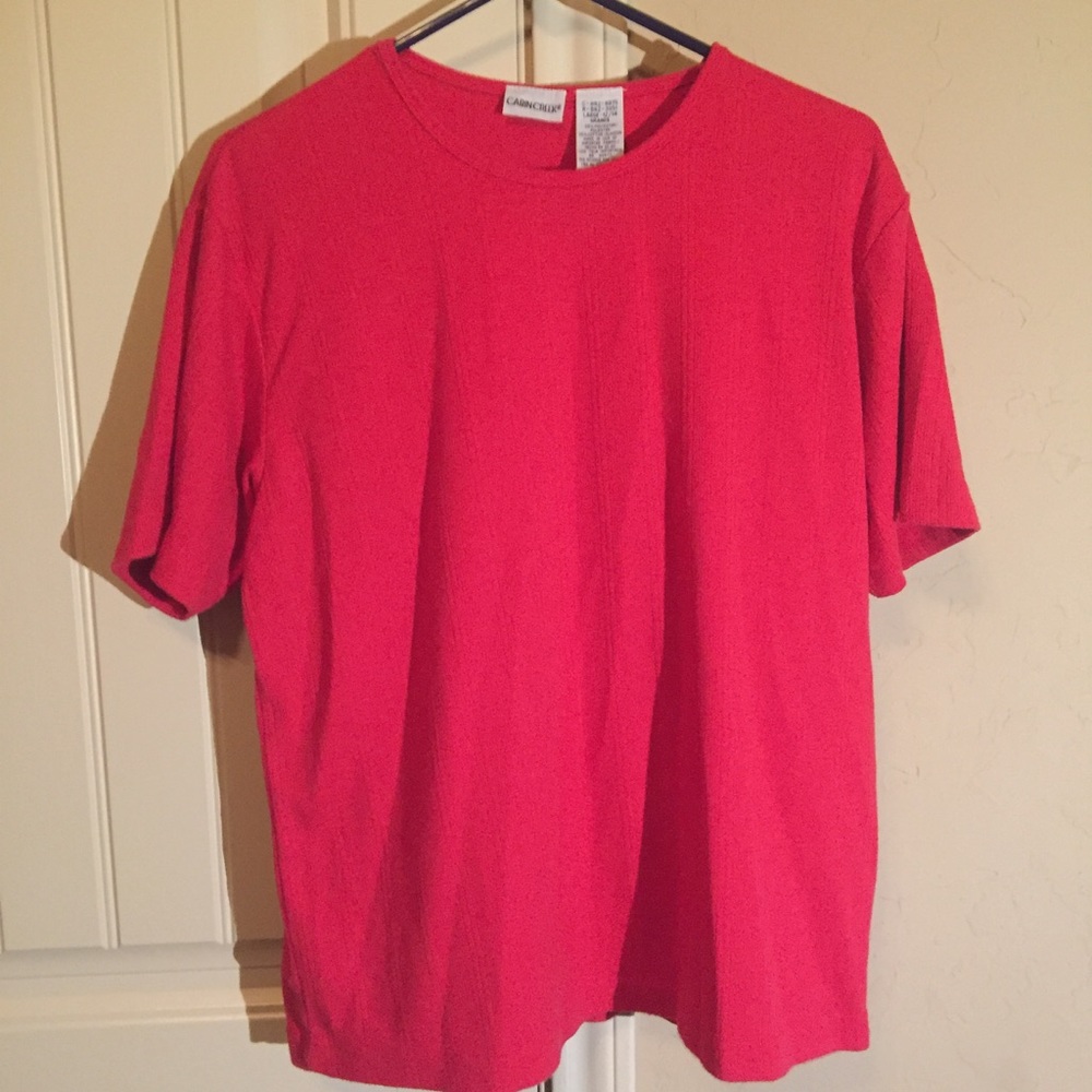 Red Tee Shirt Top Size Large L