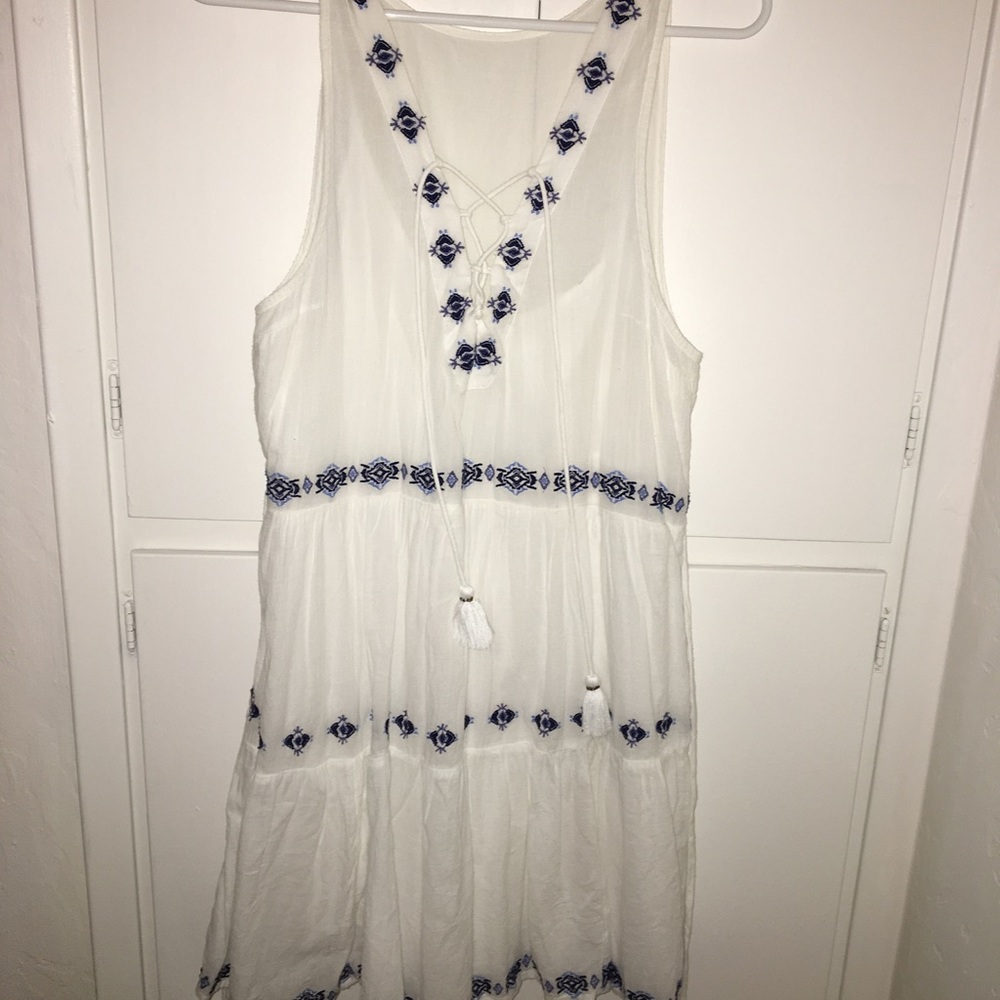 White and blue dress!