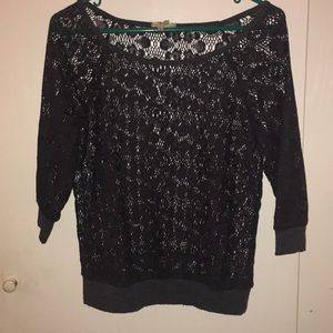 Gray lace sweater