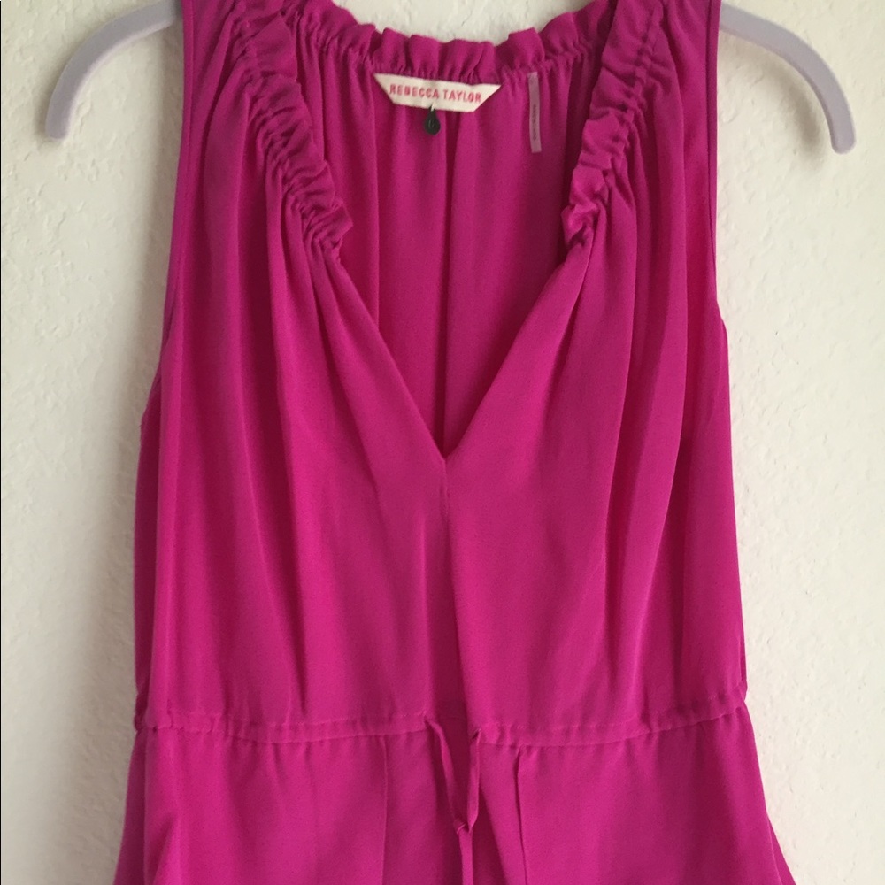 Rebecca Taylor Silk Pink two layered peplum blouse