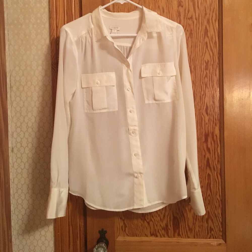 J Crew 100% Silk Top. Size small.