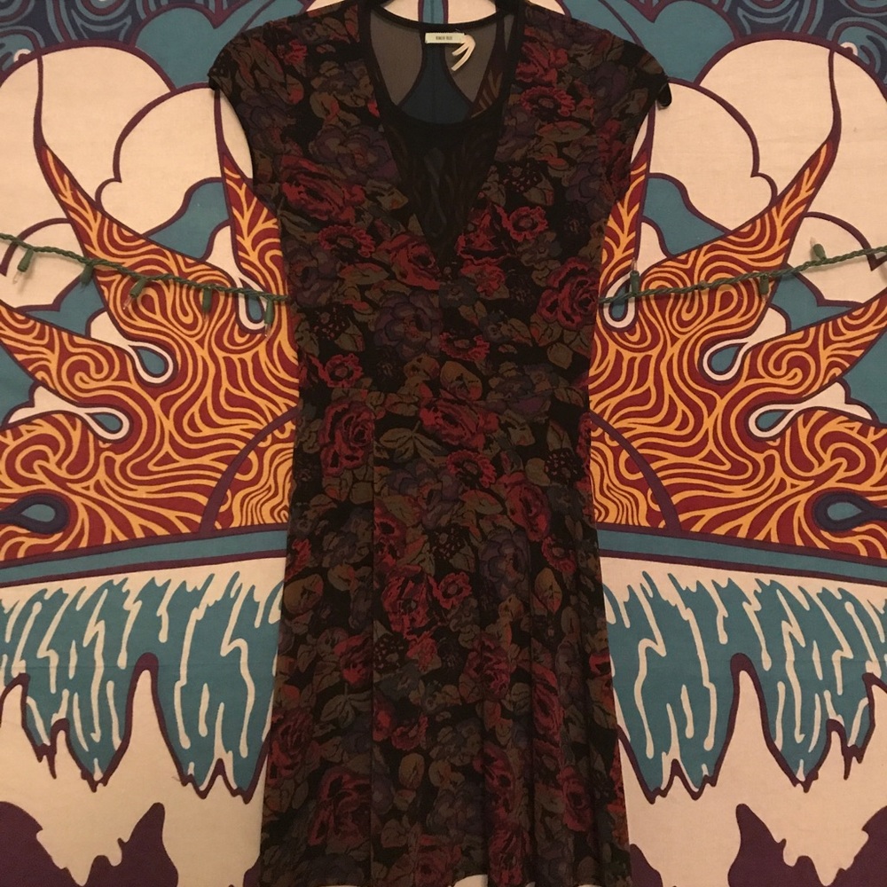 Floral Mesh Skater Dress