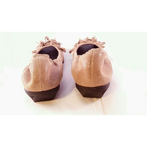 THE FLEXX Peep Toe Ballet Flats Tan - Picture 7 of 8