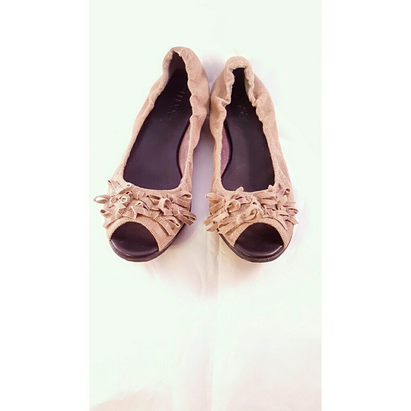 THE FLEXX Peep Toe Ballet Flats Tan - Picture 8 of 8