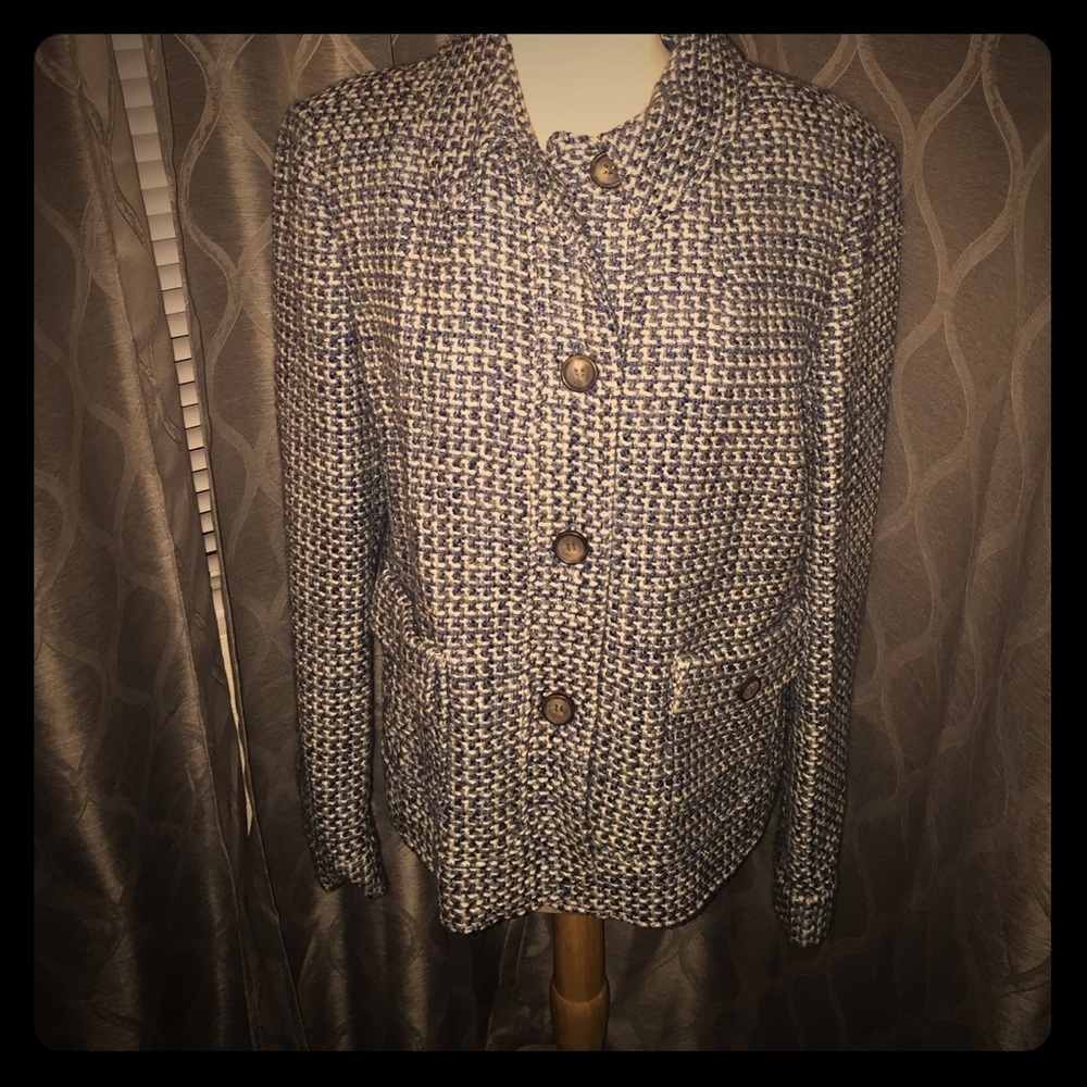 Blue and white gorgeous talbots jacket