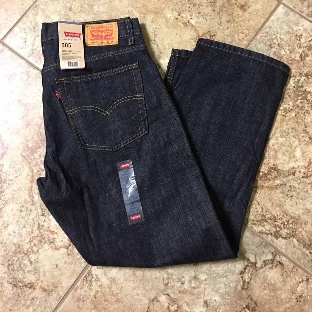NWT, Levi's 505 Straight Fit, 34 x 28 Husky