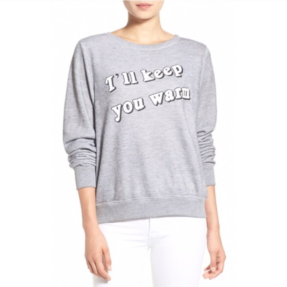 {Wildfox} 'I'll Keep You Warm' Sweatshirt Top $108 - Picture 1 of 8