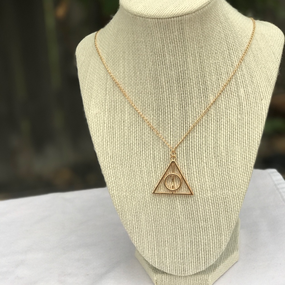 Gold Harry Potter Deathly Hallows Necklace